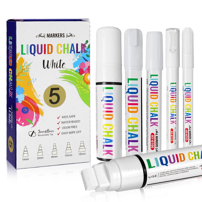 Correction Fluid White - 5 Stück/Set weiße Kreidemarker, flüssige Kreidetafelmarker,
