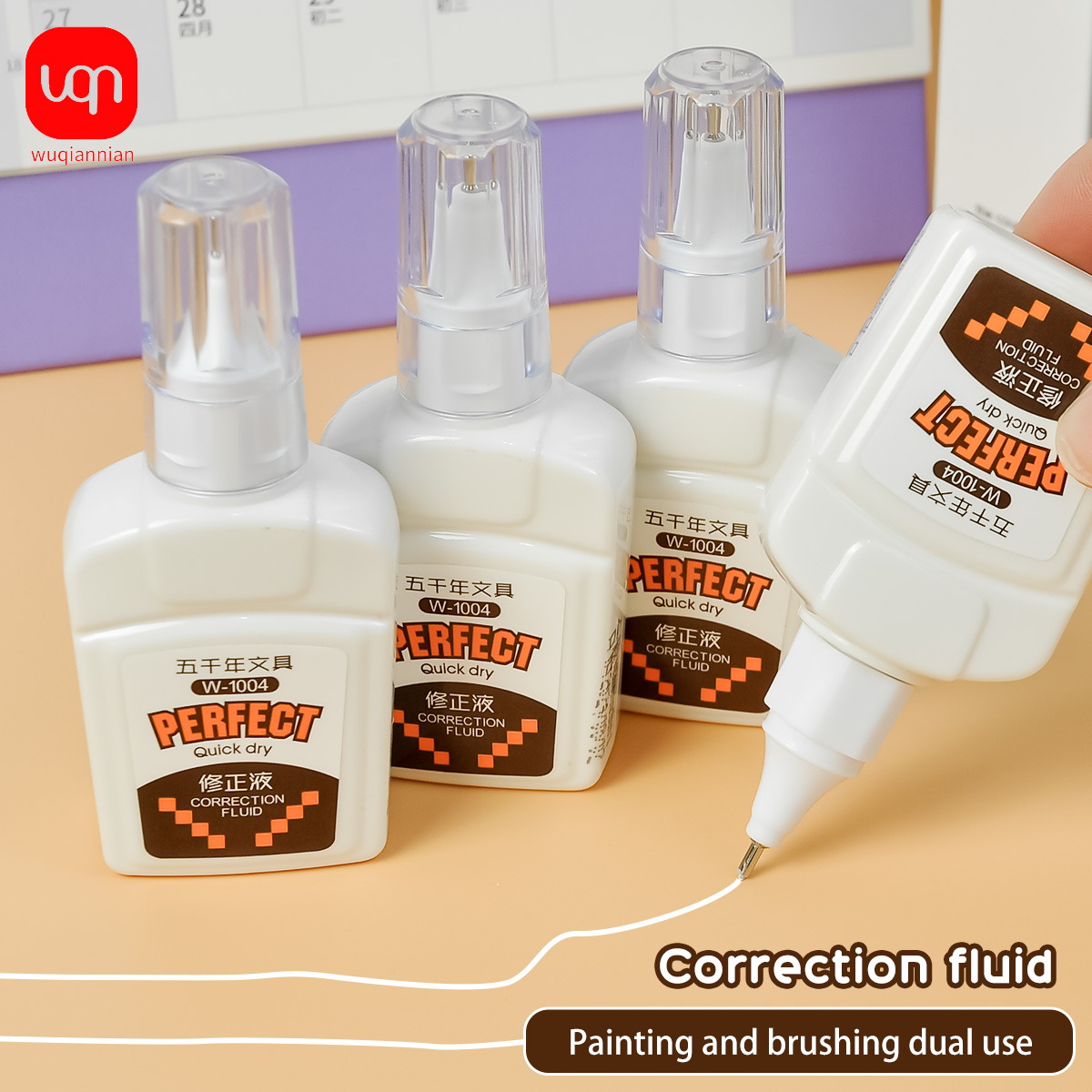 Correction Fluid White - WQN-3/6/12PCS18ml Korrekturflüssigkeit, tragbar, schnell trocknend, schmutzabweisend,