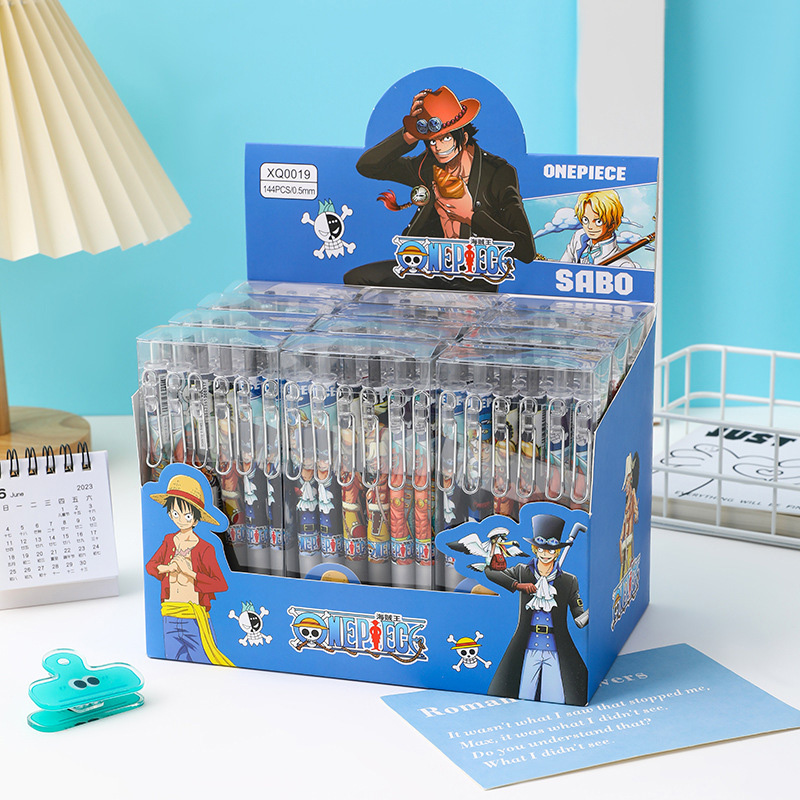 Gel Ink Pen Set - Anime One Piece 12/24-teiliges Schwarzes Tintenstift-Set