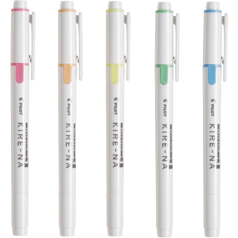 Highlighter Set Pastel - PILOT KIRE-NA Textmarker-Set mit zwei Spitzen,
