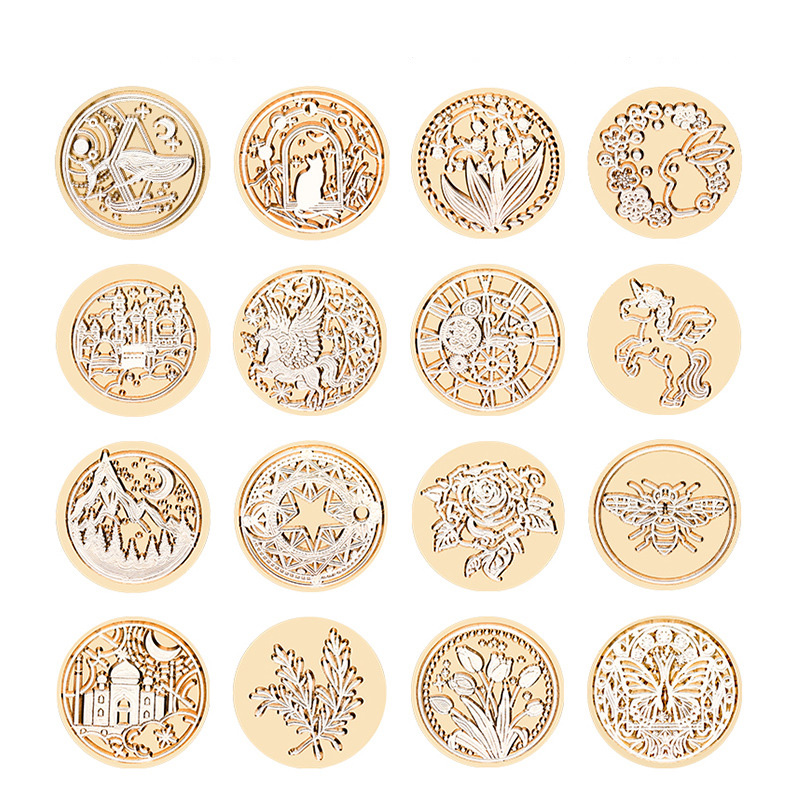 Wax Seal Stamp Kit - Sternenhimmel Lotus Rosen Muster Wachssiegel Retro