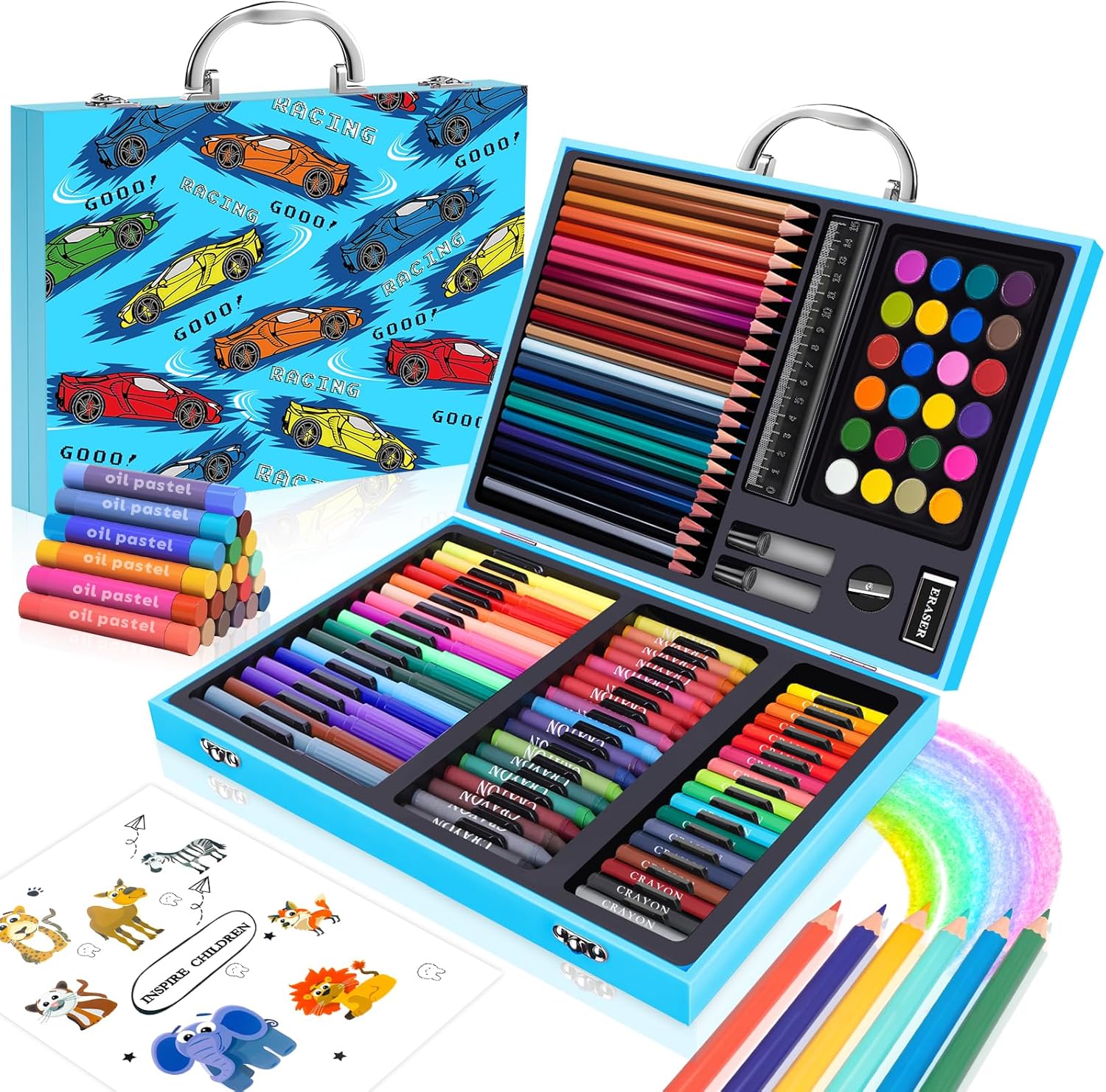 Highlighter Set Pastel - 110-teiliges Kunst- und Bastelset mit Malstiften,