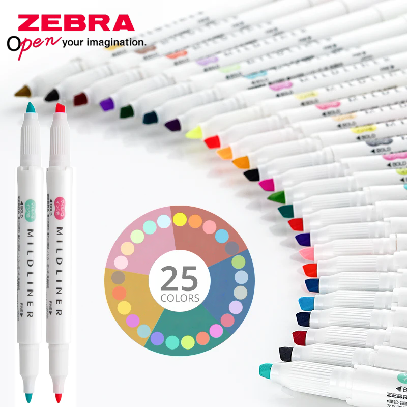 Zebra Pen Mildliner - 25 Farben Japan ZEBRA Mildliner Textmarker