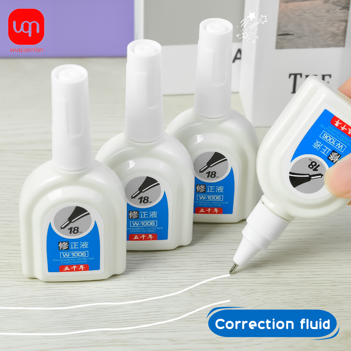 Correction Fluid White - WQN-1/3/6PCS Einfache weiße Korrekturflüssigkeit 18 ml,