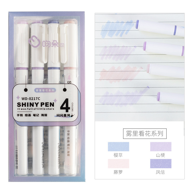 4 Stück/Box Kawaii Glitzer-Tex – Highlighter Set Pastel Bewertung und Preis
