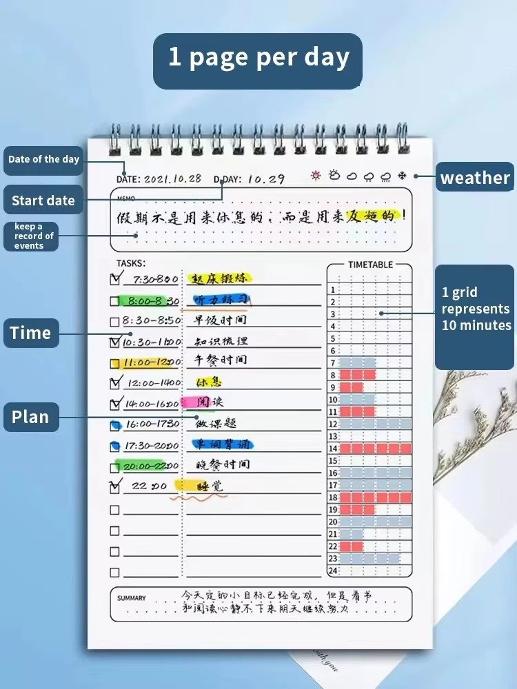 1 Stück Planer, Agenda, Spiral – Office Stationery Supply List Bewertung und Preis