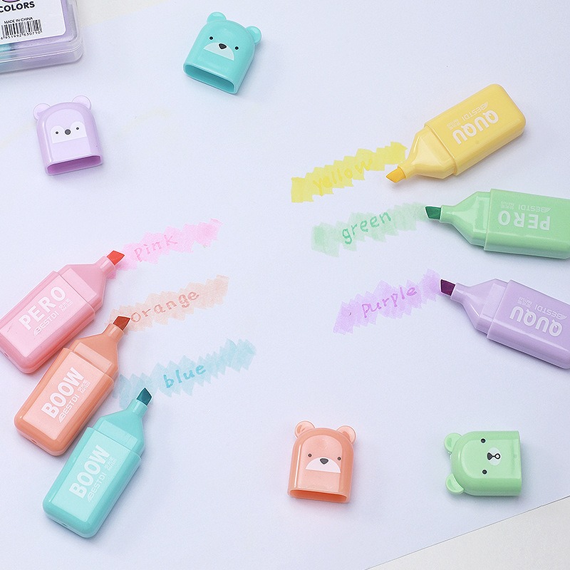 4/6/12 Stück Kawaii Bären-Text – Highlighter Set Pastel Bewertung und Preis