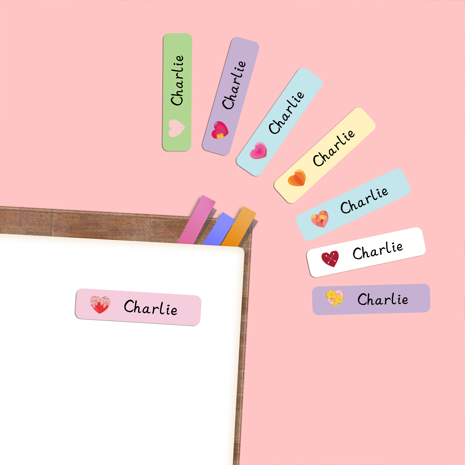 Personalisierte herzförmige Na – Stationery Office Bewertung und Preis
