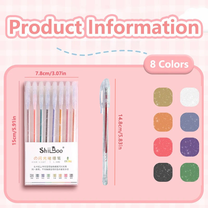 8-60 Farben Glitzer-Gelstift-S – Gel Ink Pen Set Bewertung und Preis